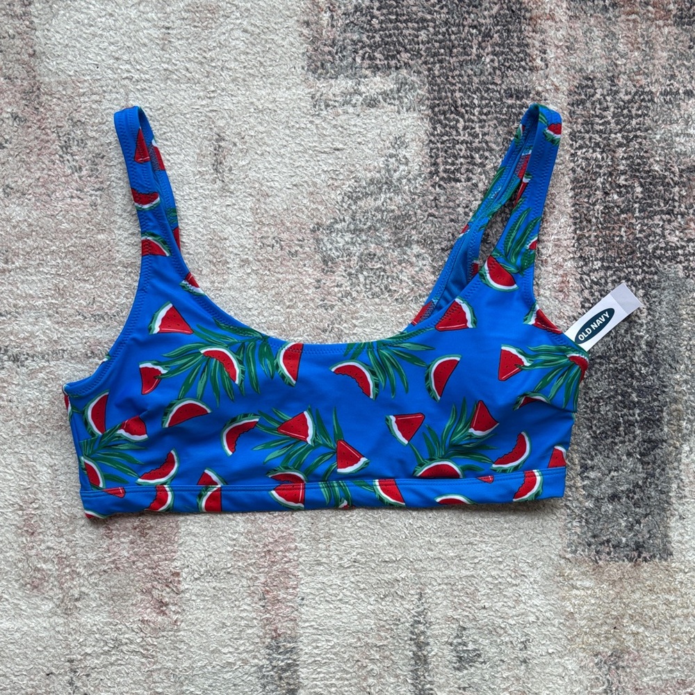 Old Navy Blue Watermelon Print Bikini Top